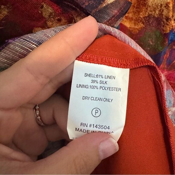 Marie Oliver Lotus Silk Linen Blend Tiered Ruffle Mini Una Dress NWT Size Large - Picture 10 of 11